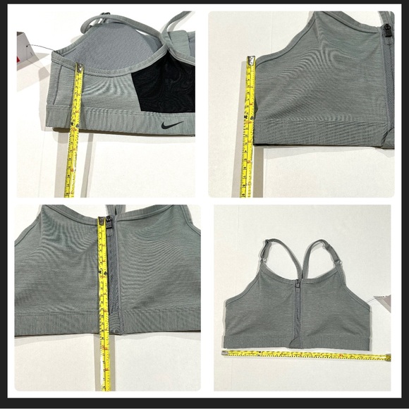 Women's Nike Dri-Fit Indy Zip-Front Padded Sports Bra Gray DD1197-073 NWT - Picture 16 of 16